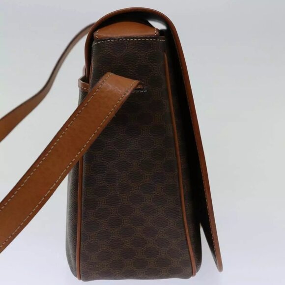 CELINE Macadam Canvas Shoulder Bag PVC Leather Brown Auth - Picture 7 of 16